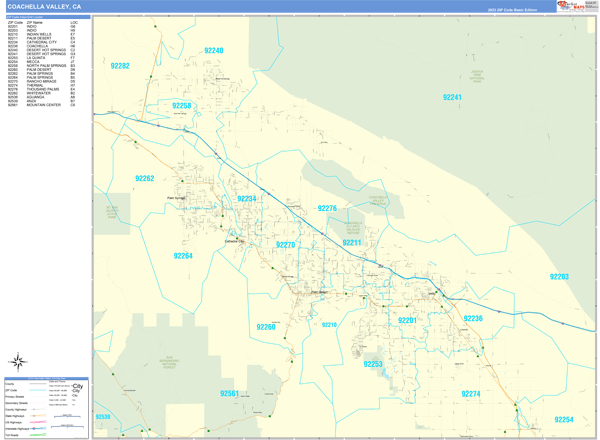 Coachella Valley Metro Area Digital Map Basic Style